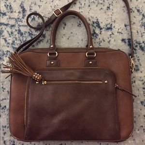 Aldo brown leather laptop bag