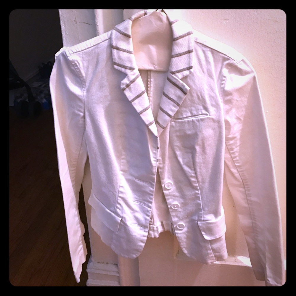 Armani Exchange white blazer