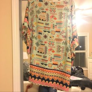 Mint Tribal Printed Ark & Co. Shift Dress