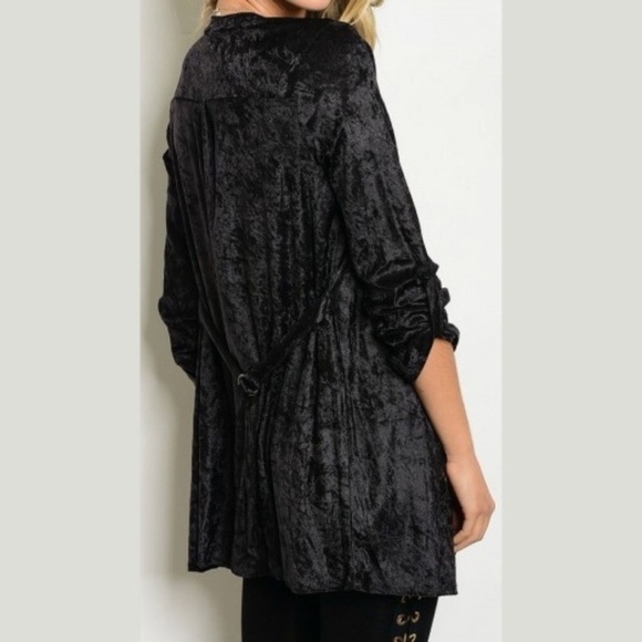 HP  Crushed Velvet Robe Style Cardigan Tie Waist - Picture 3 of 3