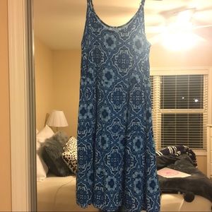 Blue Boho Printed Dress