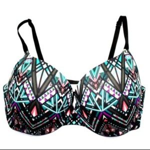 Victorias Secret Pink Push Up Bra SZ 34DD Aztec Ge