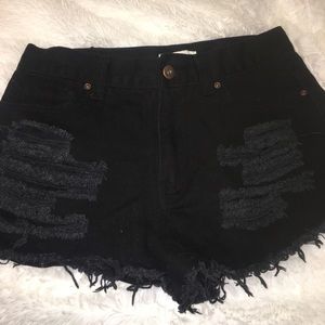 Black Jean high waisted shorts
