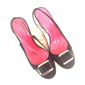 Kate Spade NY Block Heel Patent & Suede Slingback Kate Spade NY Block Heel Patent & Suede Slingback