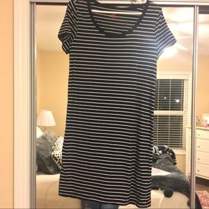 Black and White Striped Tshirt Dress