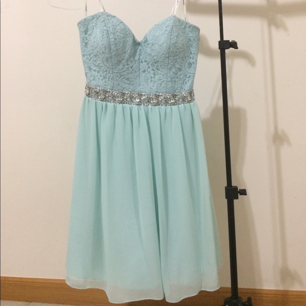 Homecoming dress, Strapless blue