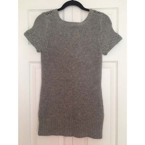 Tunic Length Short Sleeve Sweater - Picture 2 of 3