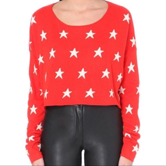 SOLD NWT wildfox Couture star red crop long sleeve - Picture 3 of 4