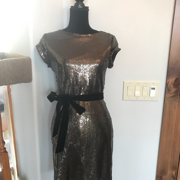 BADGLEY MISCHKA Bronze Sequin Cocktail dress - Picture 2 of 6