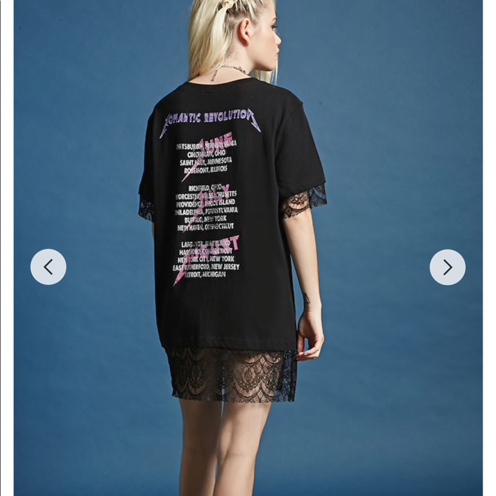 Band lace t shirt dress