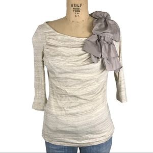 Anthro Deletta oatmeal knit draped top embellished Anthro Deletta oatmeal knit draped top embellished