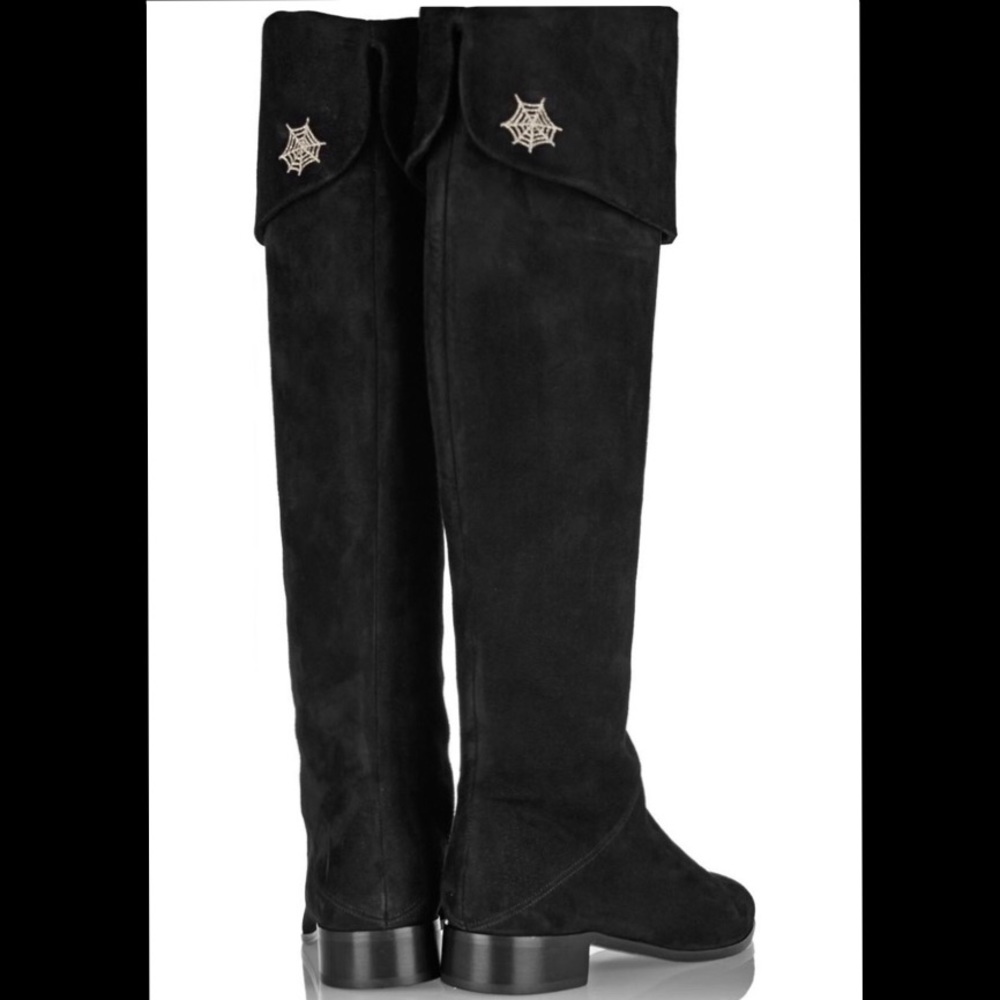 Charlotte Olympia Suede Over the Knee Boots