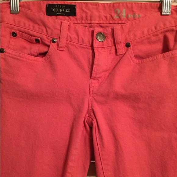 J. Crew coral toothpick pants - Picture 2 of 3