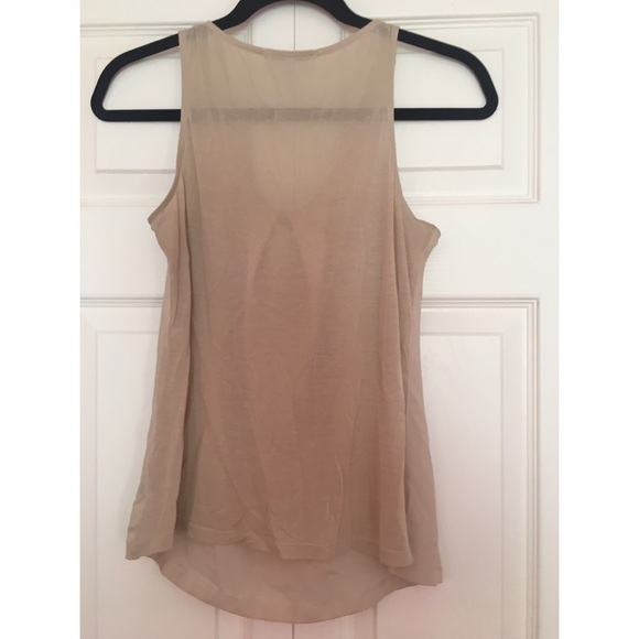 Tan Sleeveless Shirt with Bow - Picture 2 of 3