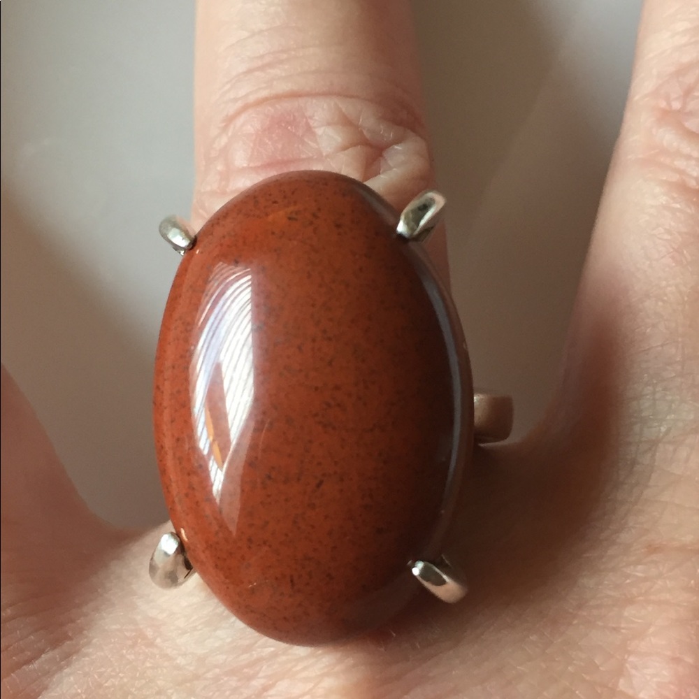 Stunning Red Jasper Solid Sterling Silver Ring - image 3