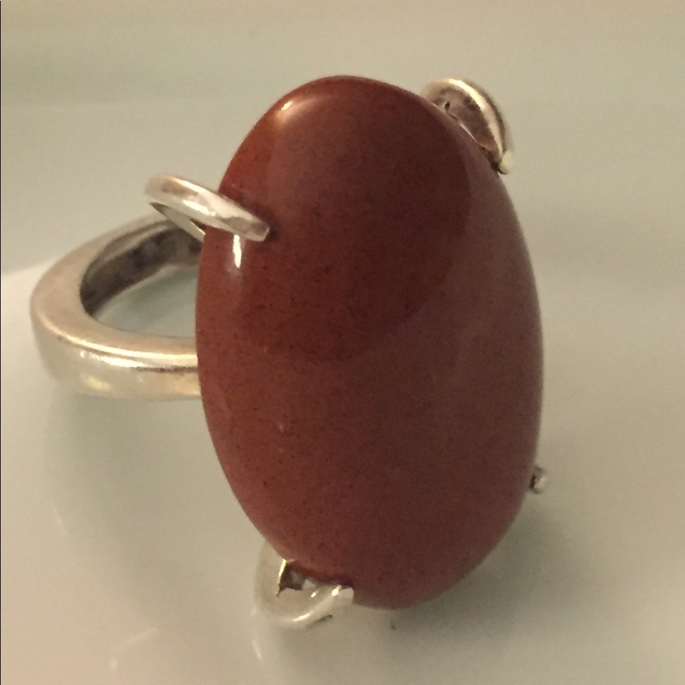 Stunning Red Jasper Solid Sterling Silver Ring - image 2