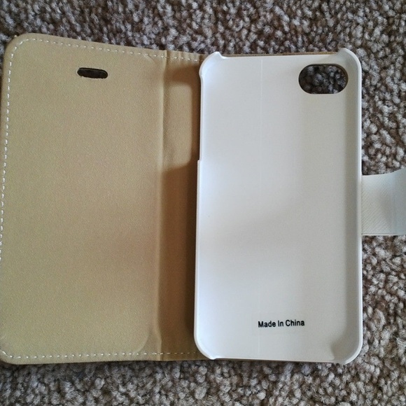 Iphone 4 Case Bookcase Wallet Case Cover+Protector - Picture 2 of 8