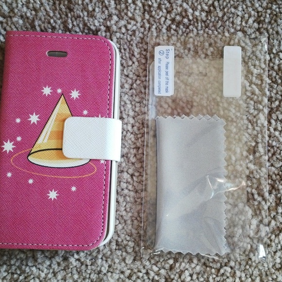 Iphone 4 Case Bookcase Wallet Case Cover+Protector - Picture 3 of 8