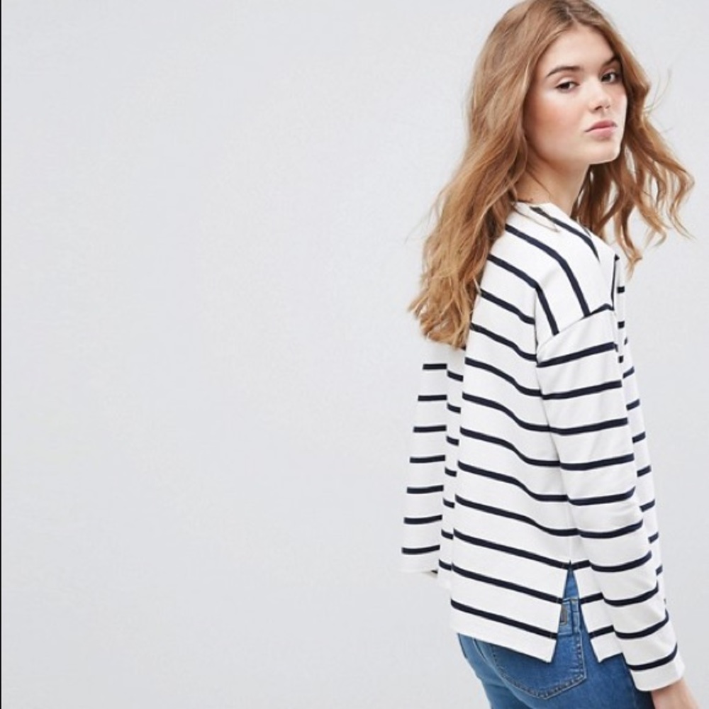 New Look Stripe T-Shirt in Baby Loop Back
