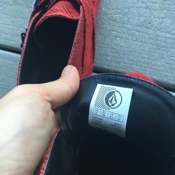 VOLCOM red (faux) snake skin boot - Picture 3 of 3