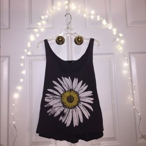 Grey O'Neil tank top with daisy design