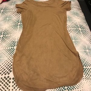 Suede nude dress
