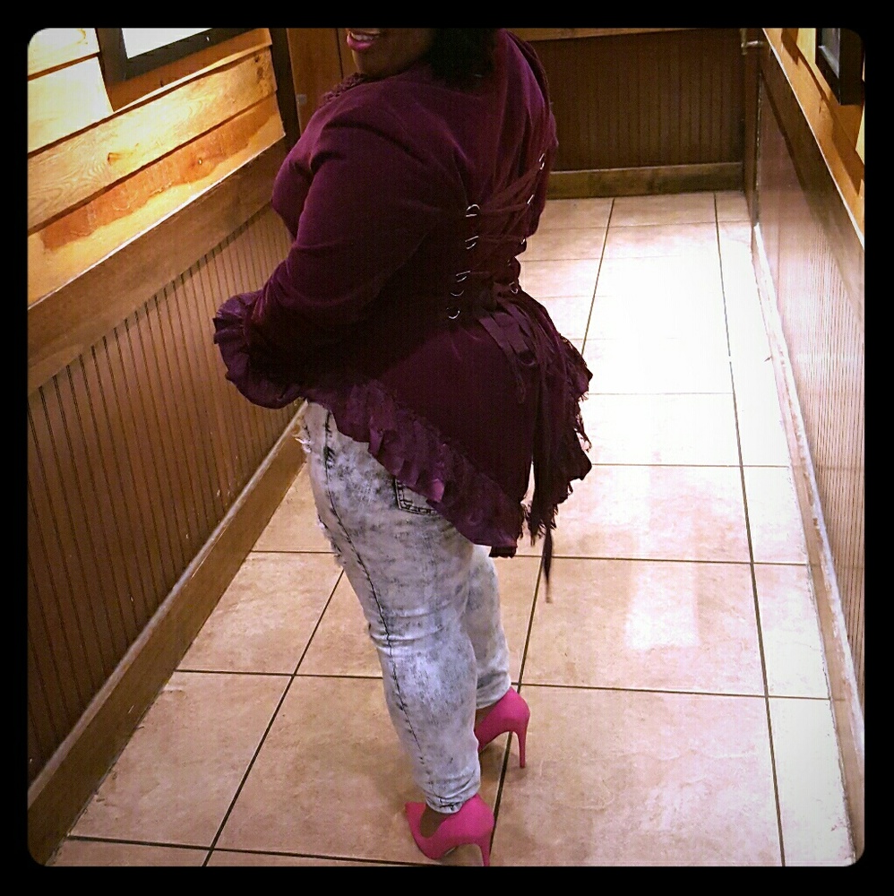 Velvet blazer w/silver button