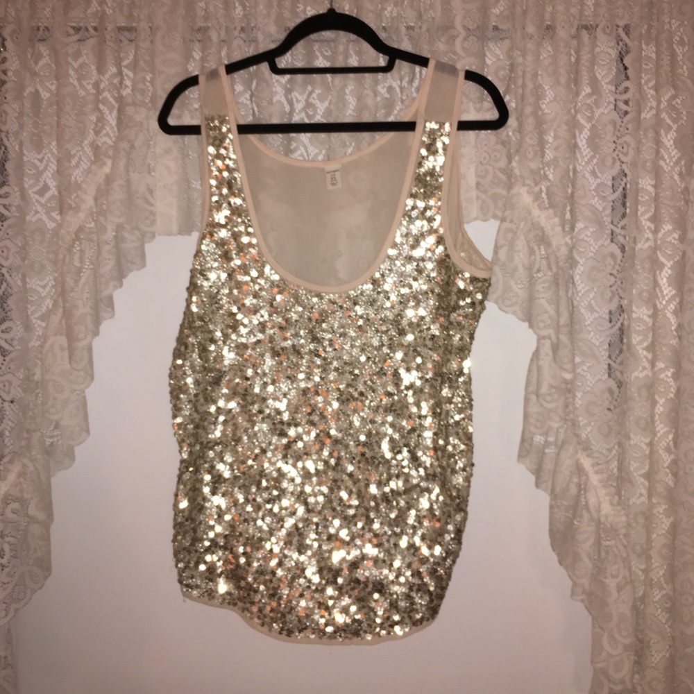 Gold sequins tank top