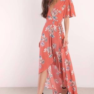 Orange Floral Hi-lo Dress
