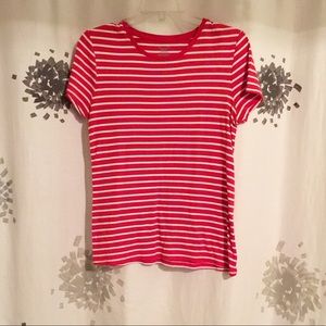 Faded Glory Red and white stripes Tee