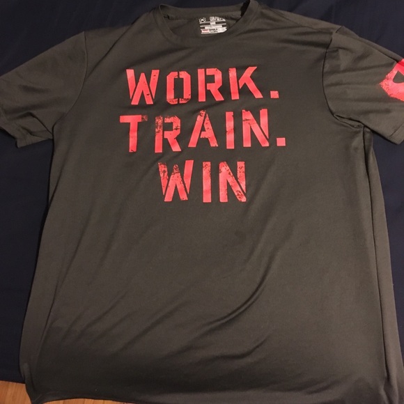 Under Armour Navy Green Shirt - Picture 1 of 4