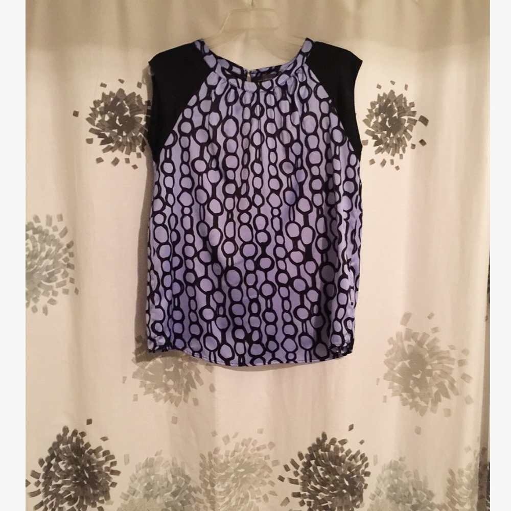The Limited blue and black printed polyester shirt