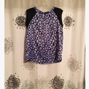 The Limited blue and black printed polyester shirt