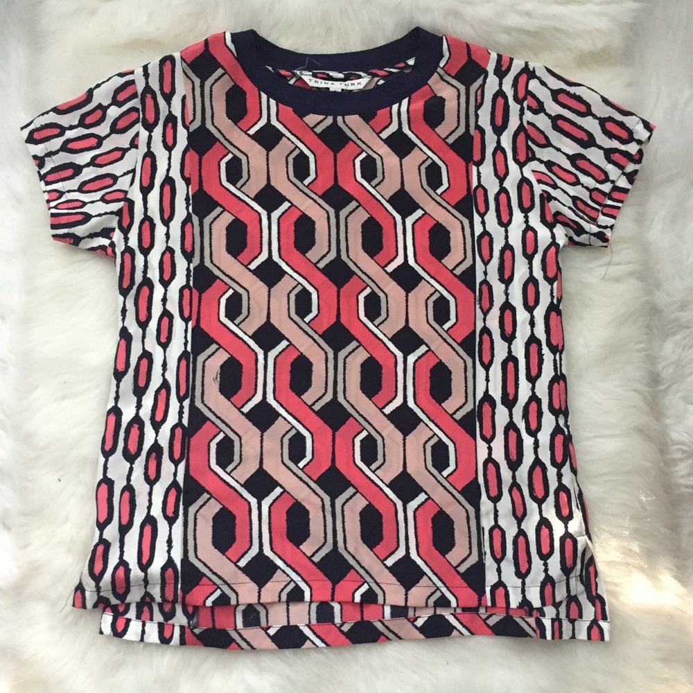 TRINA TURK short sleeve Blouse Sz P (0) - Picture 1 of 7