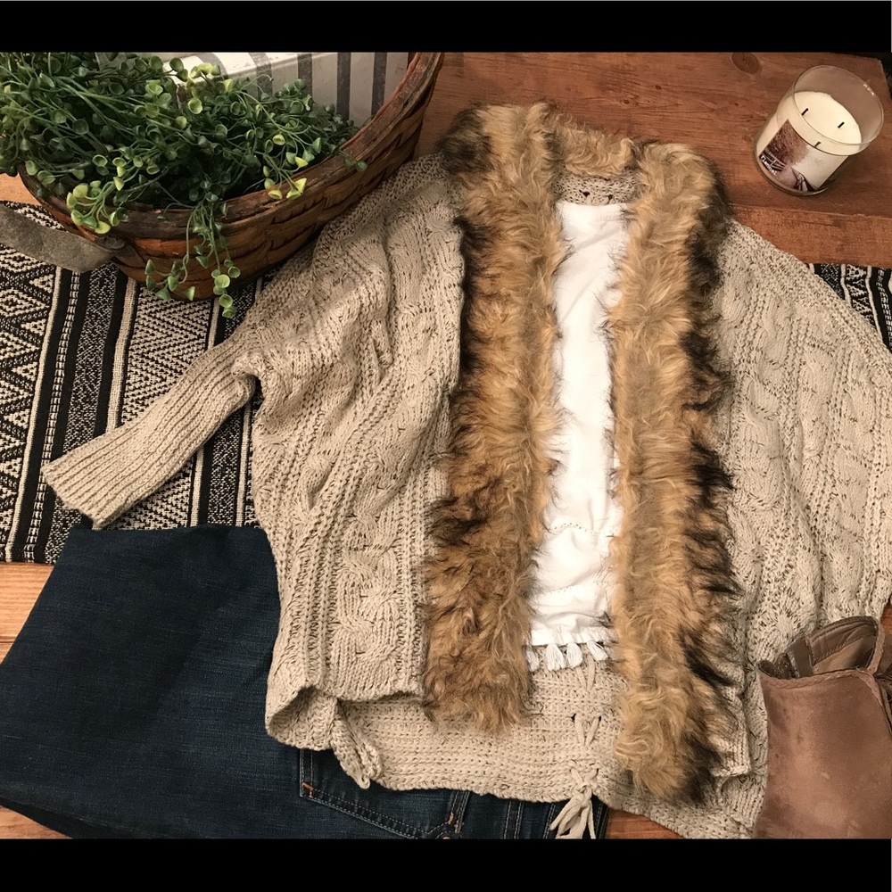 The “Aspen”- Faux-fur trimmed Sweater