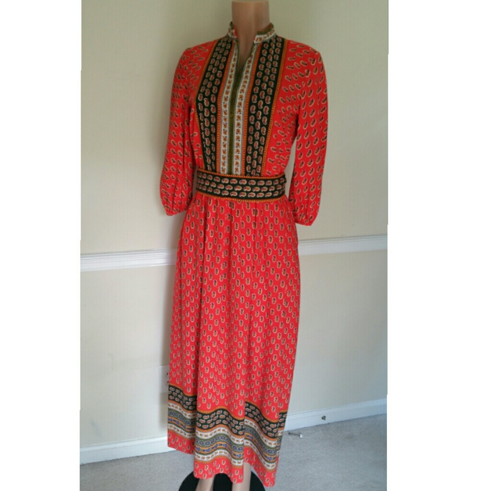 1960 Vintage Boho Maxi