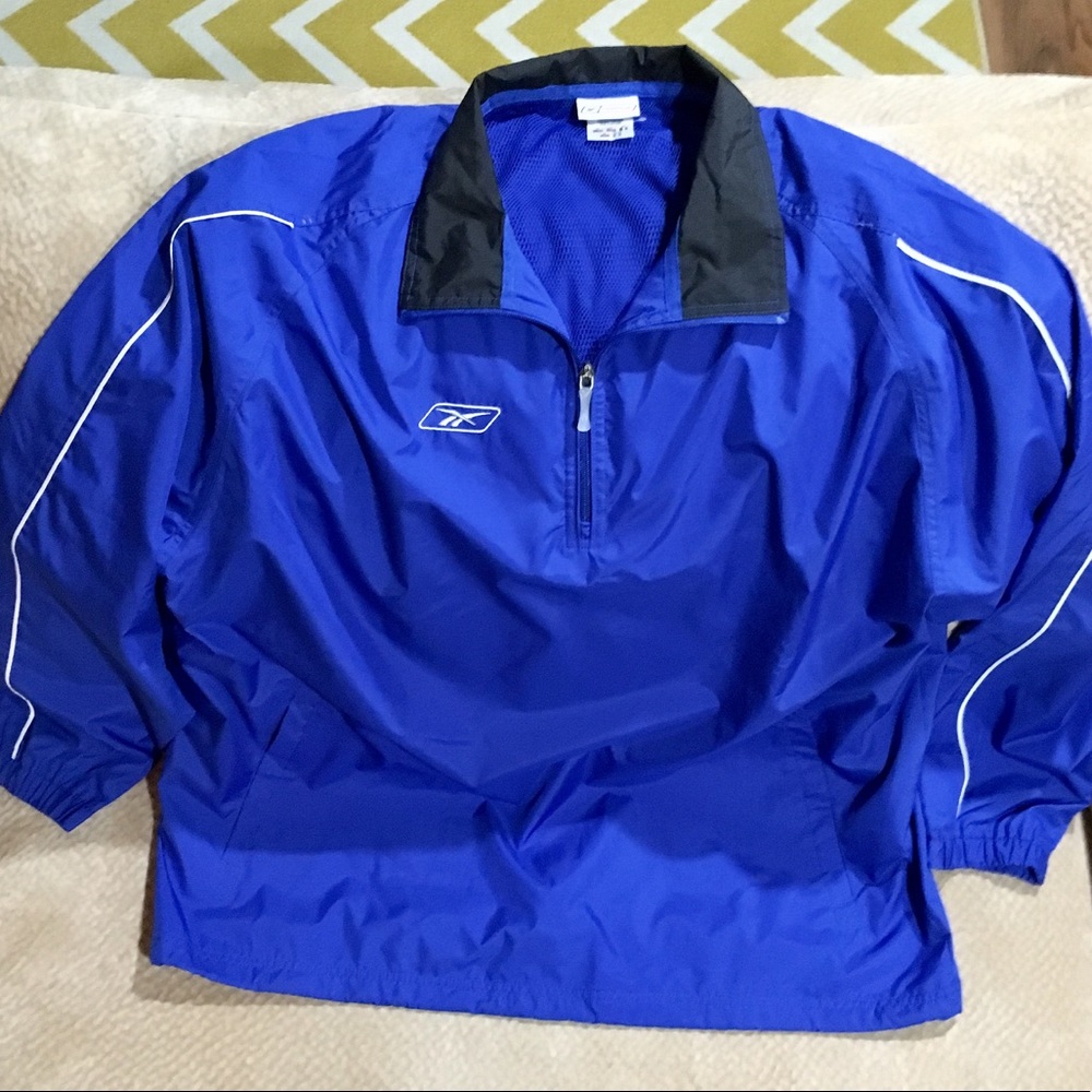 Reebok New Royal Blue Windbreaker Jacket SZ XL