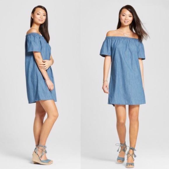 Merona Dresses - NWT Chambray Off the Shoulder Dress Merona Dresses - NWT Chambray Off the Shoulder Dress