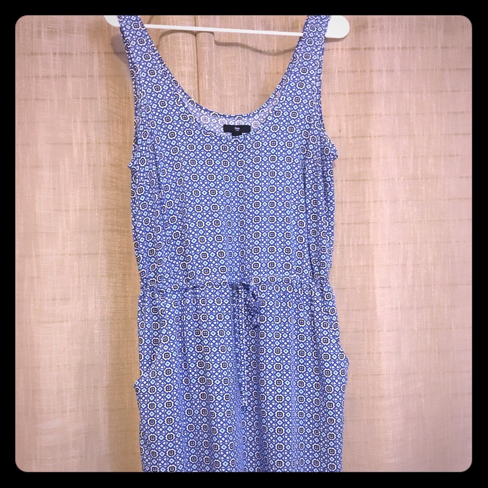 Blue Geometric Print Dress