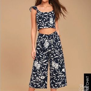 Lulus floral culotte two piece set
