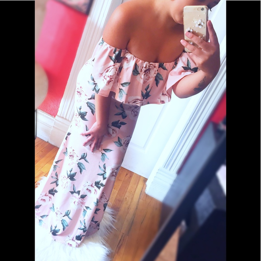 Jenny Floral blush dress