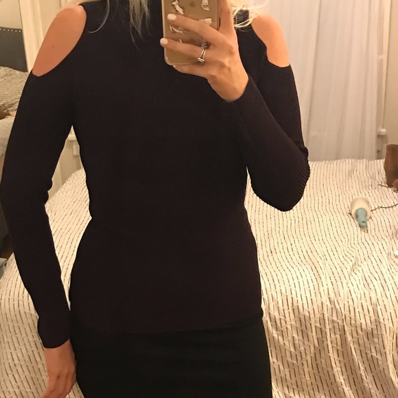 Wilfred Cold Shoulder Sweater - Dark Purple - Picture 3 of 6