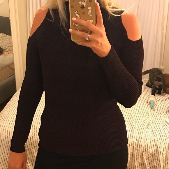 Wilfred Cold Shoulder Sweater - Dark Purple - Picture 2 of 6