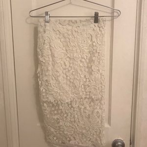 Mid Length White Skirt