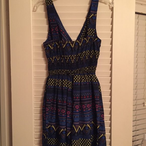 Navy patterned dress - Picture 4 of 4