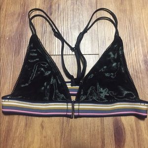 VS NWOT black velvet racerback bralette size XS