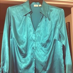 Satin Turquoise Blouse