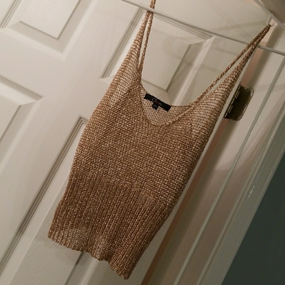Rose gold metallic tank