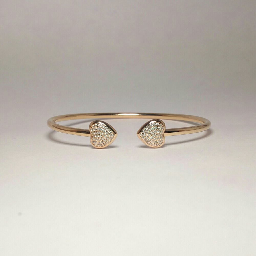 18k over silver bracelet with cz