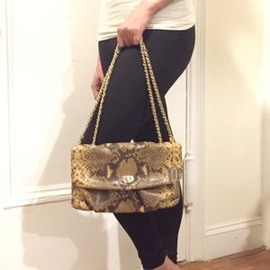 ELIE TAHARI  Snakeskin Leather Shoulder bag